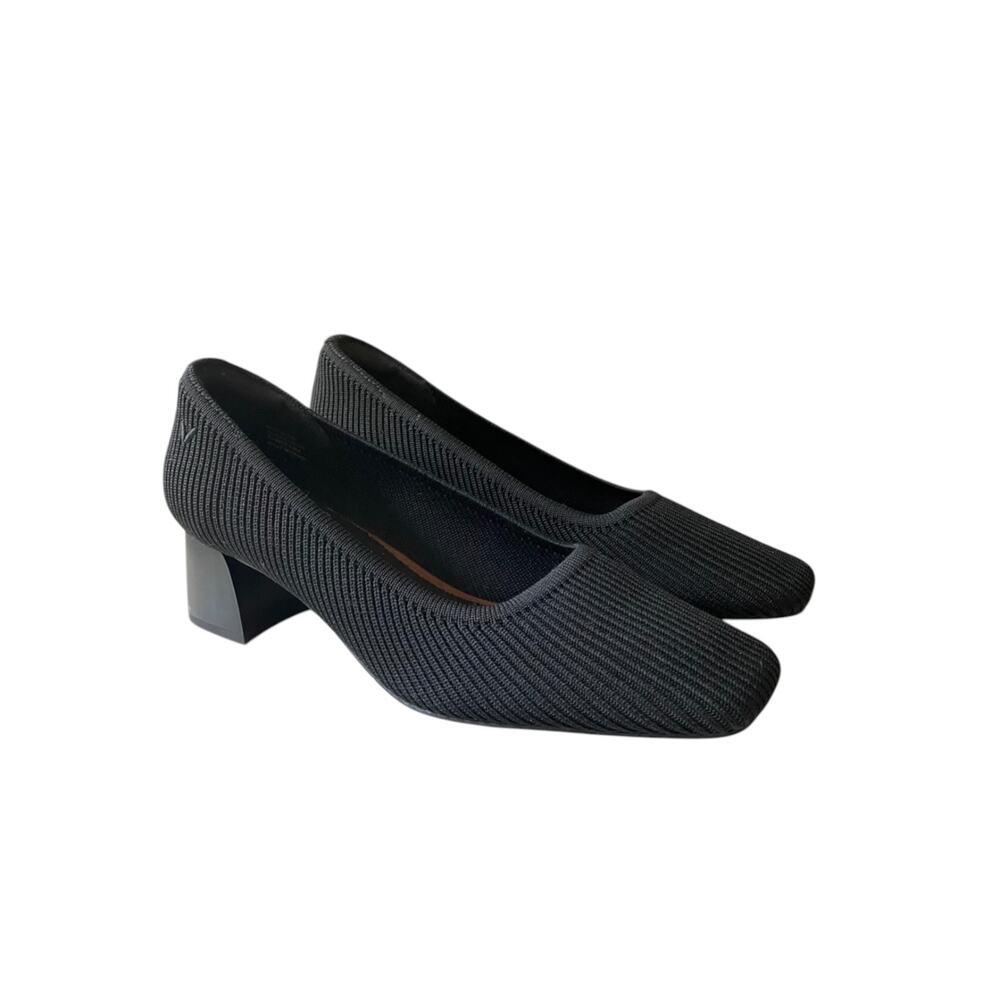 VIVAIA Melody 2.0 Black Square Toe Block Heel Pumps Size 42 (US 10.5) Like New